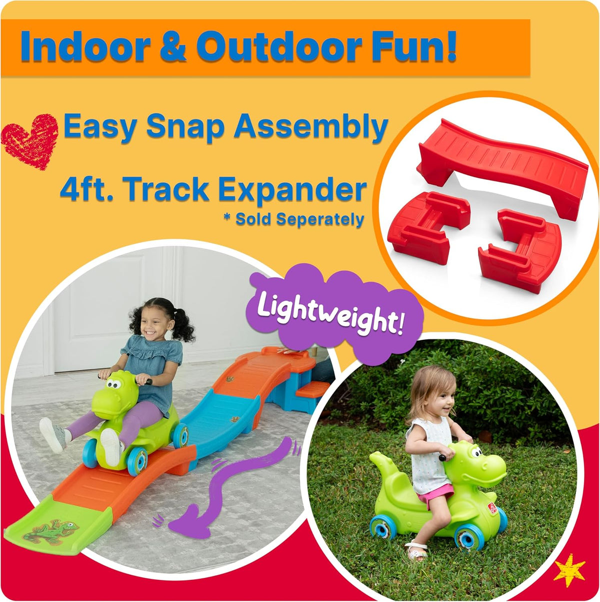 Dino Dash Up & Down Roller Coaster Kids Ride